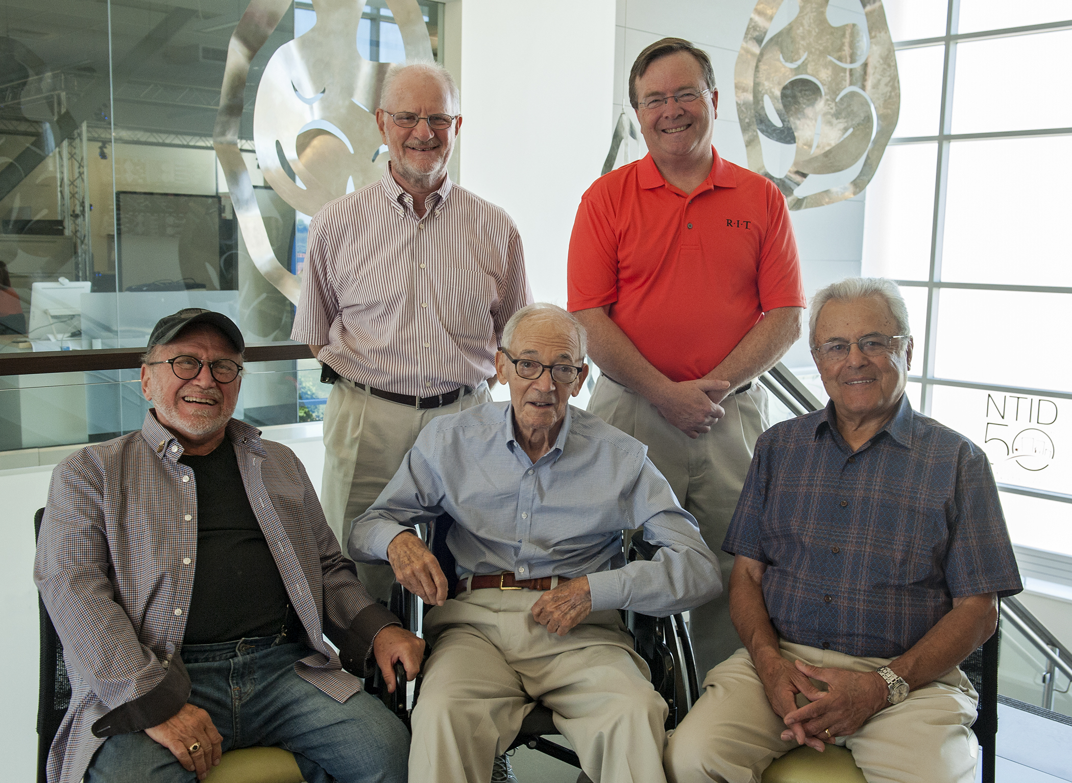 5 NTID presidents pose for a group photo at the NTID 50th Reunion.