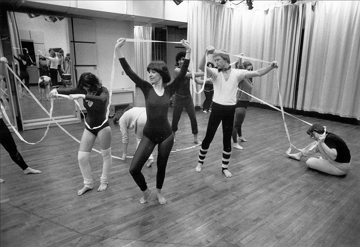 Students in a 1982 dance class