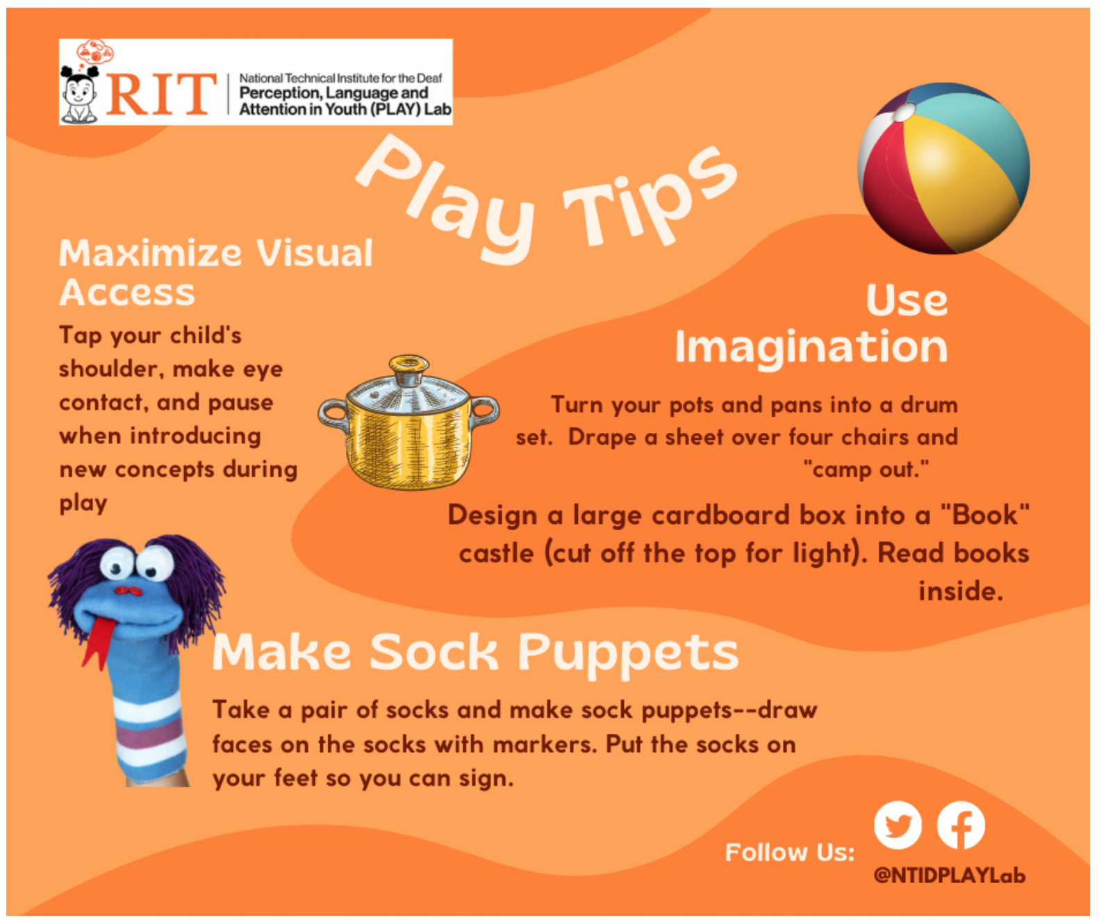 Graphic: maximize visual access, use imagination, make sock puppets