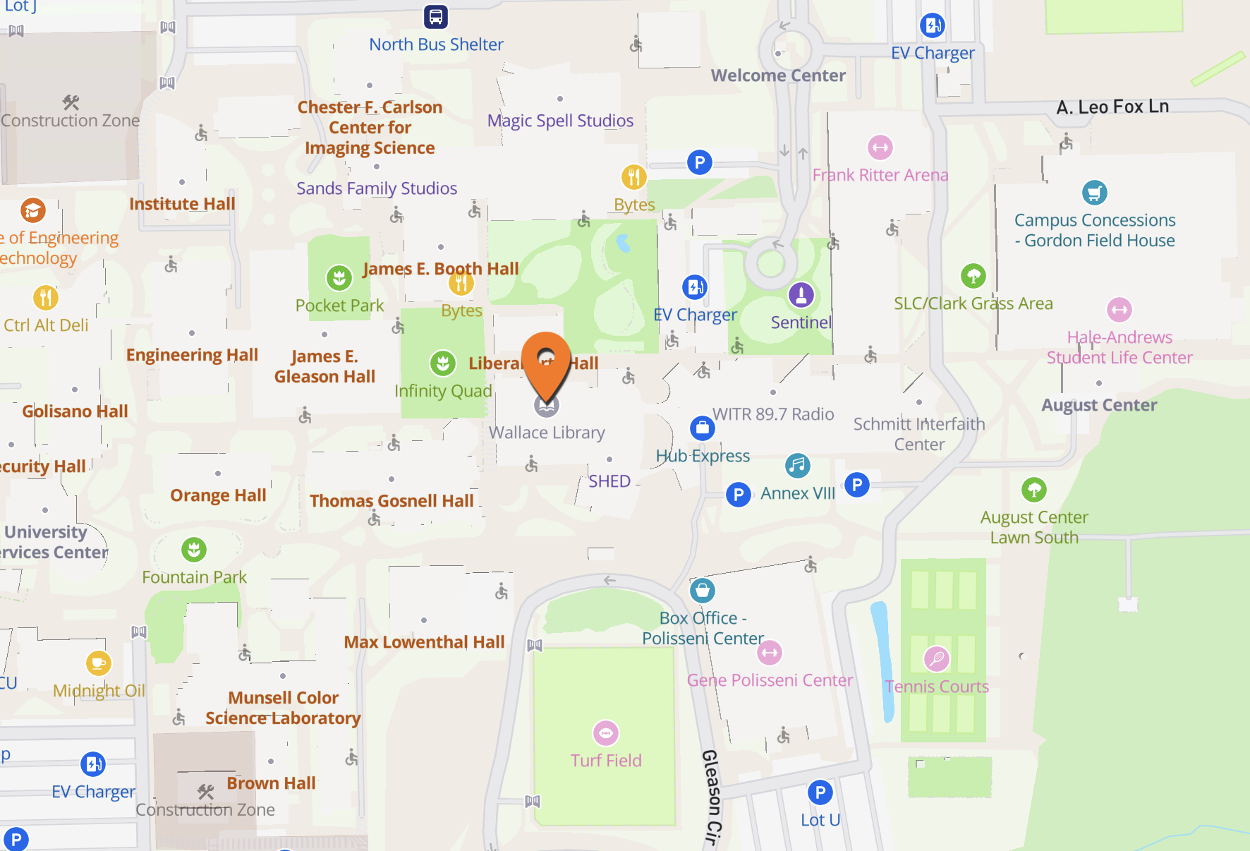 Map of RADSCC on the RIT campus