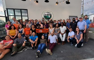 On May 15, RIT/NTID alumni gathered for a group photo at the Washington D.C.-based brewery, Streetcar 82. Photo credit: Ceasar Jones