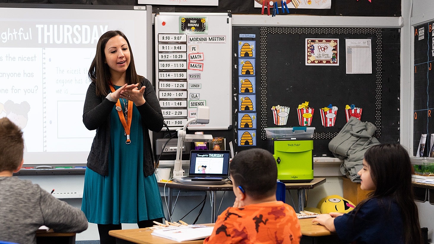 Photo of Gina Pennington teaching in a classroom