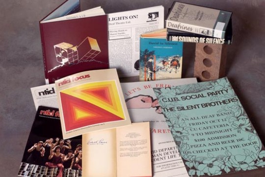 Books and flyers laying in a display