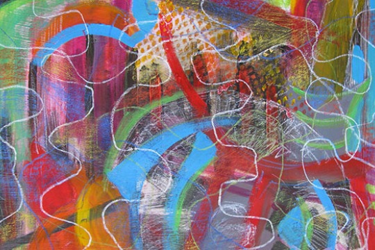 an acrylic and pastel piece created by artist Tracey Salaway.