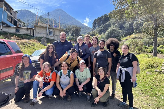 Group of students and mentors pose for a photo in Guatemala.