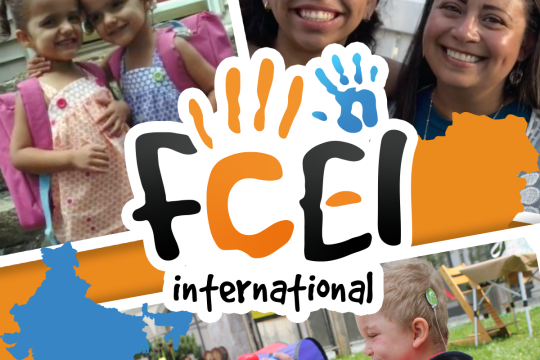 Photos of children and young adults with overlay of FCEI logo