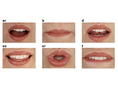 Photos of mouth movements for various sounds