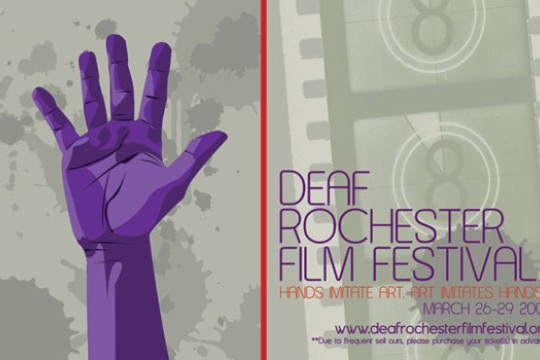 Logo for "Deaf Rochester Film Festival"