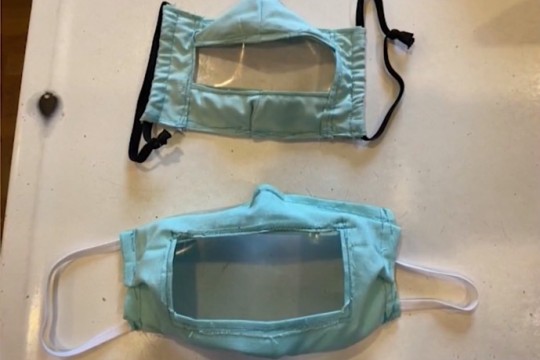 two types of see-through face masks.