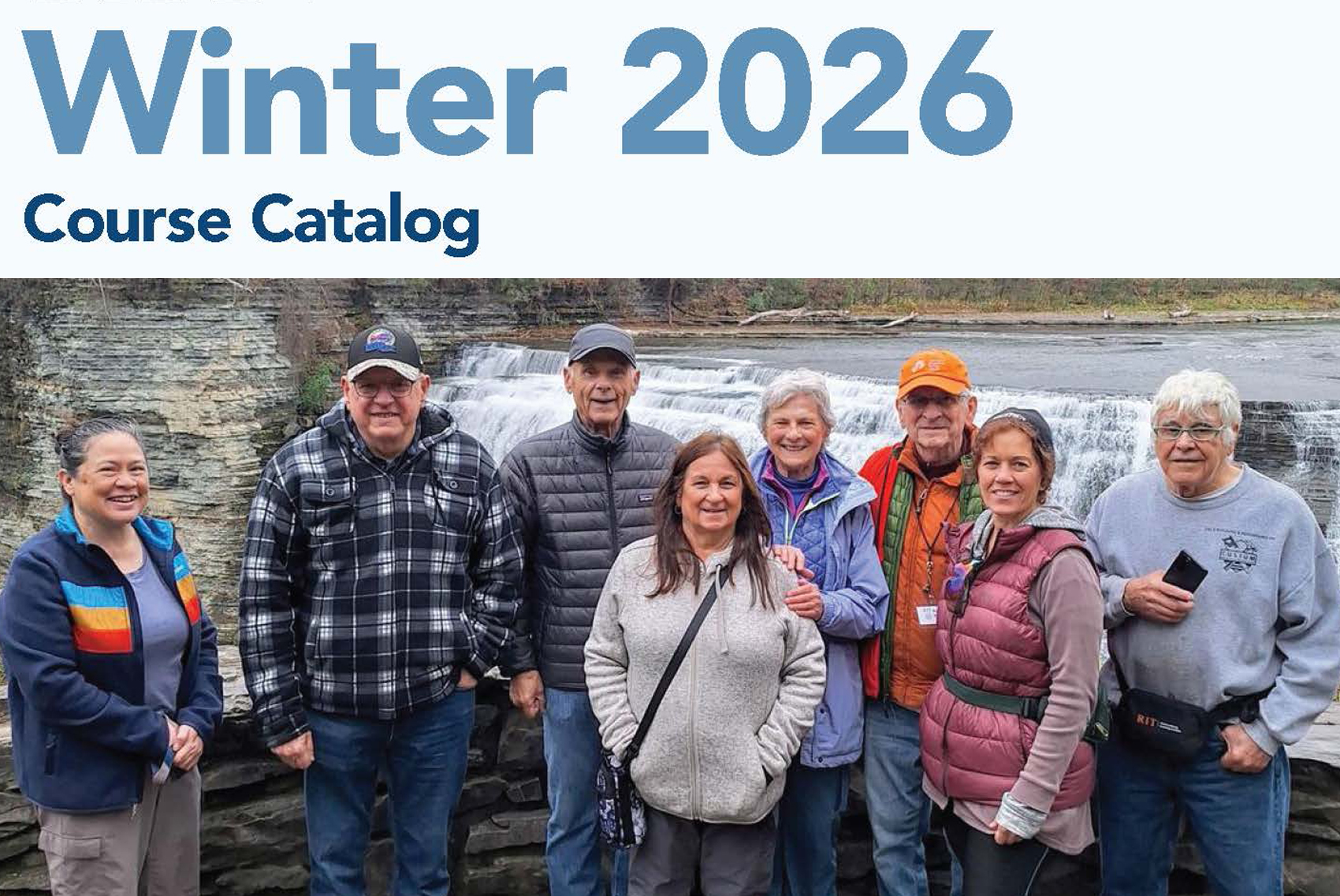 Cropped image of the winter 2026 OLLI at RIT course catalog cover.
