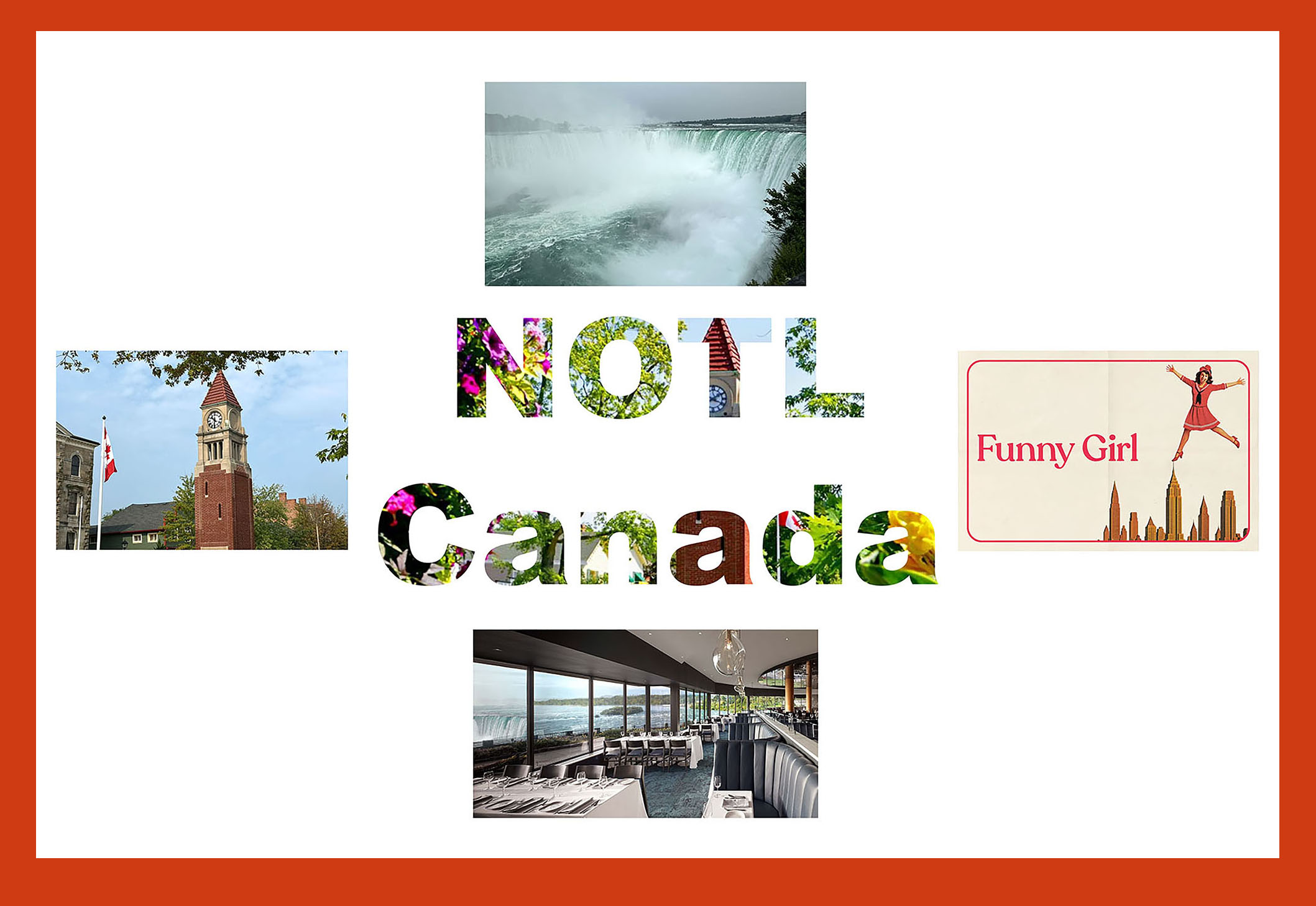 A collage of images relating to the trip to Ontario, Canada