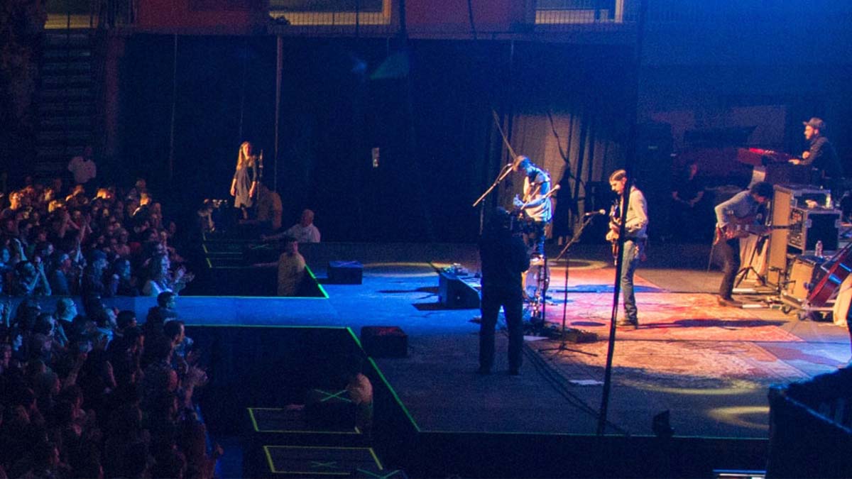 R I T students in a crowd during a concert on campus.