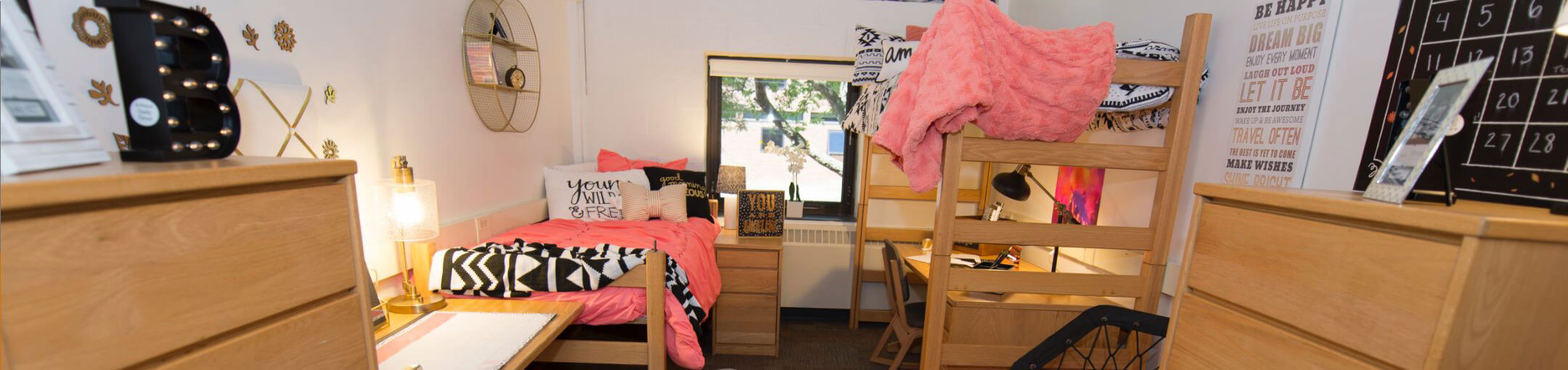 The interior of an R I T student's dorm room.