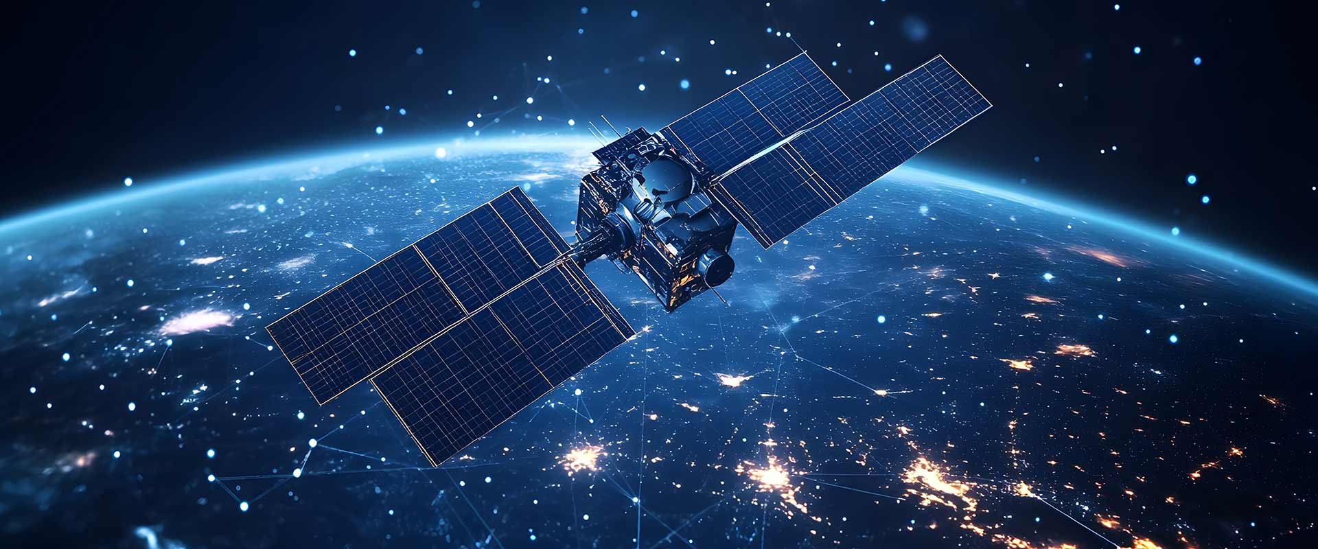 a satellite in space, with the Earth in the background.