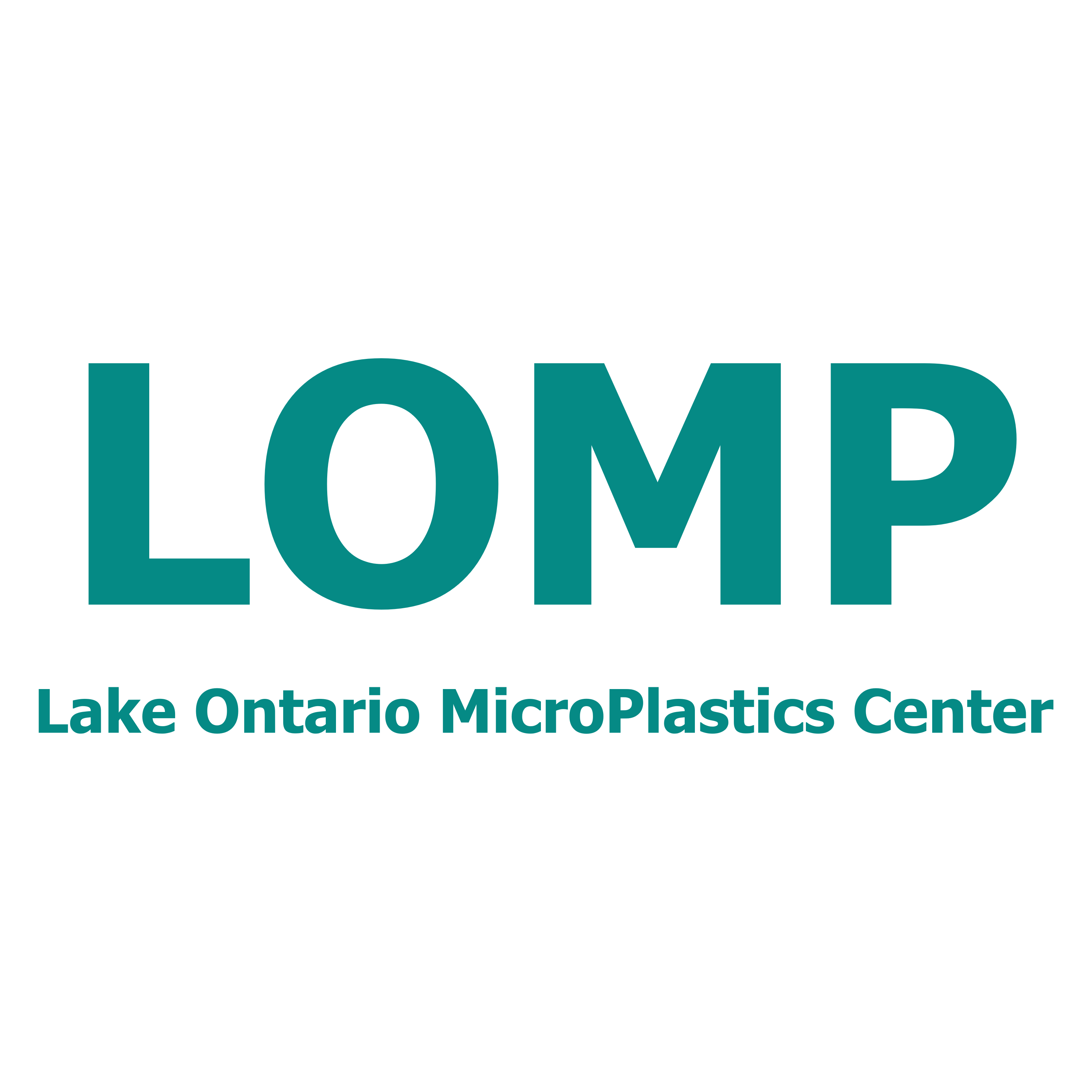 The word LOMP in large letters with Lake Ontario MicroPlastics Center below.