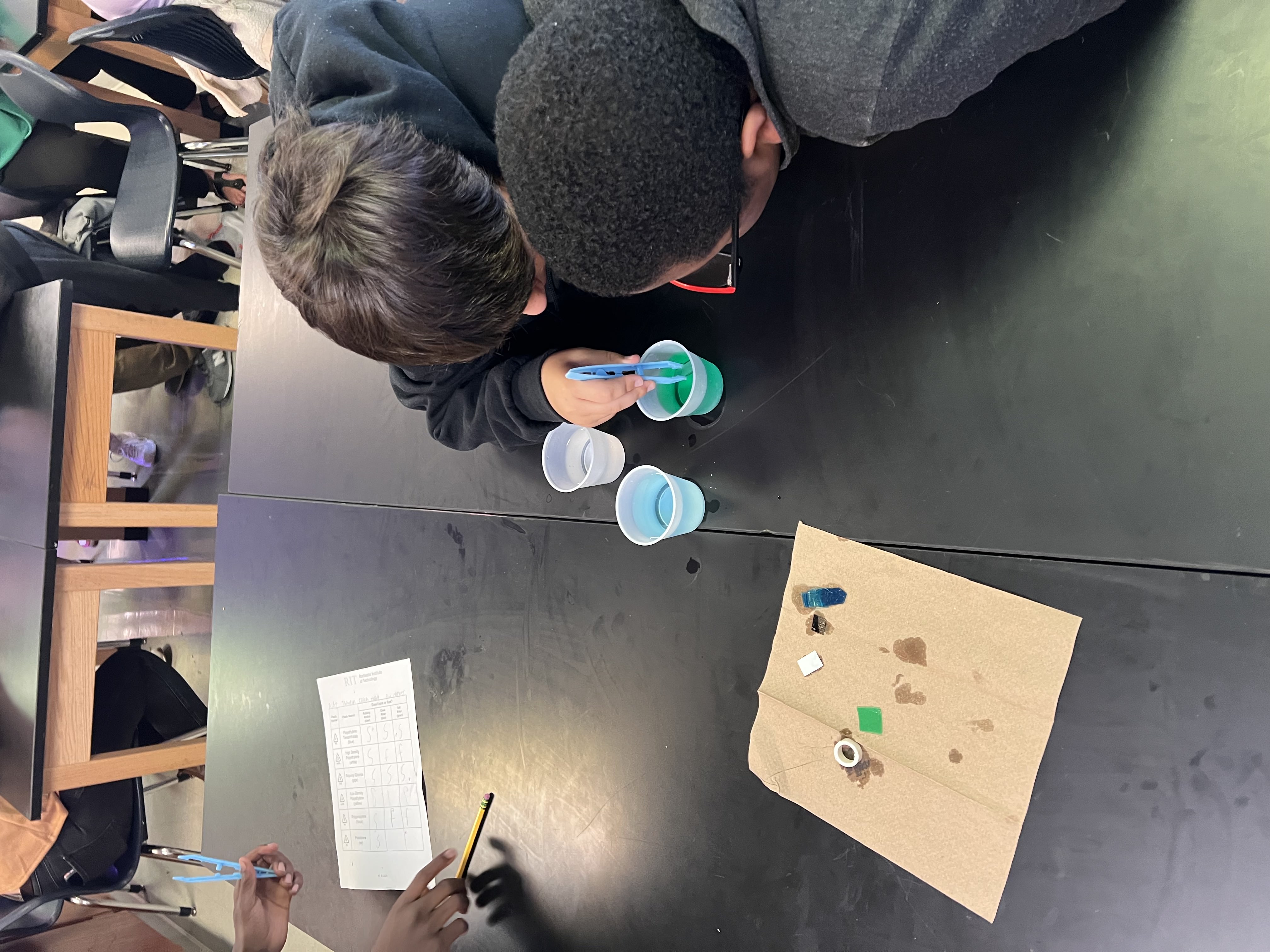 Students exploring density
