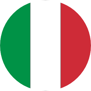 Circular graphic of italy's flag