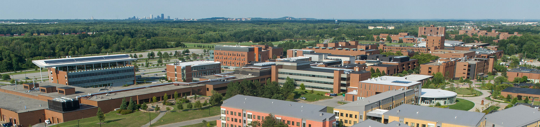an aerial photo of RIT's campus