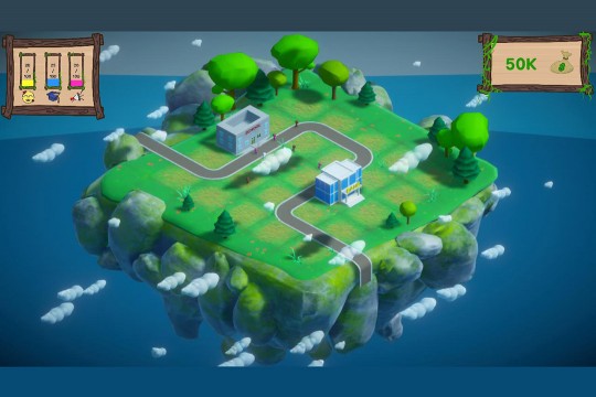 screenshot of a video game with a floating city.