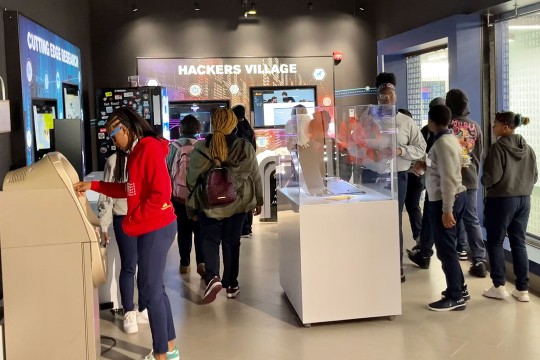 students learning about cybersecurity