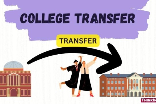 an illustration of a graduate jumping between colleges.