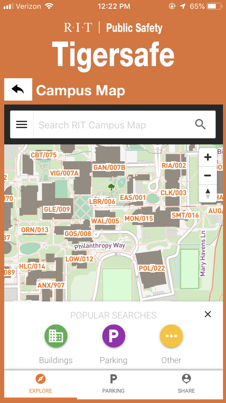 Campus Map app screen