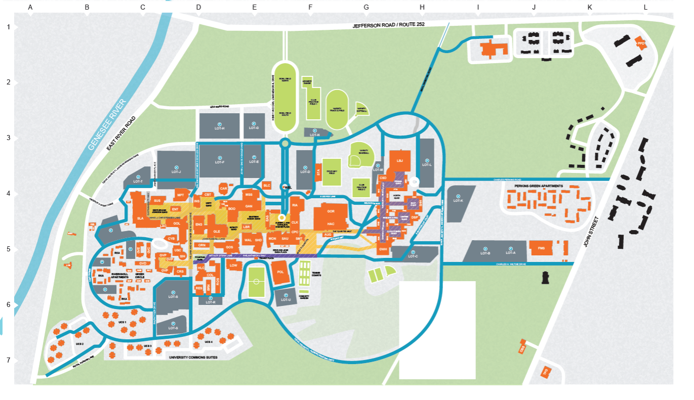 RIT map with various colored pathways