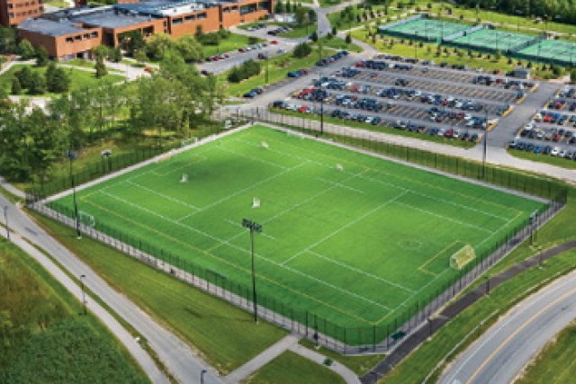 Aerial view of the turf field.