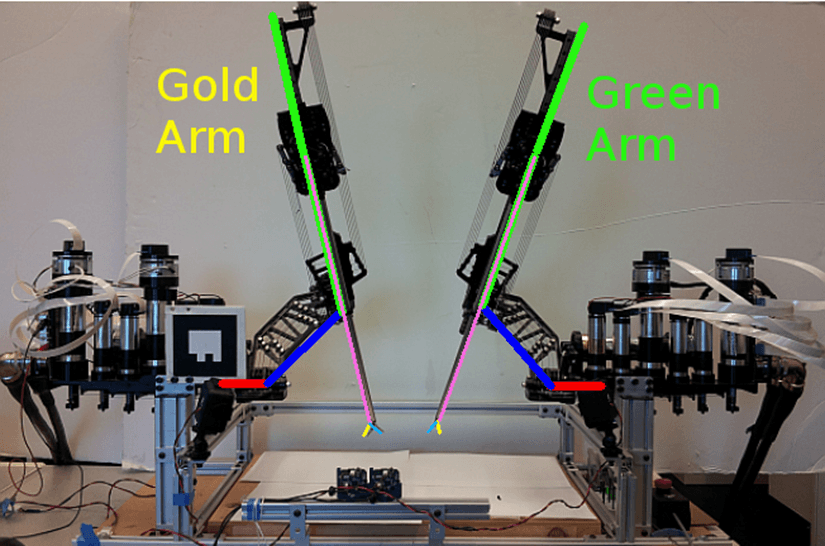 surgical robot with two arms.