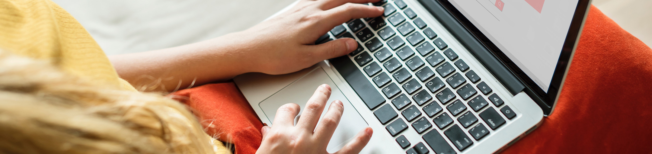 girl working on laptop