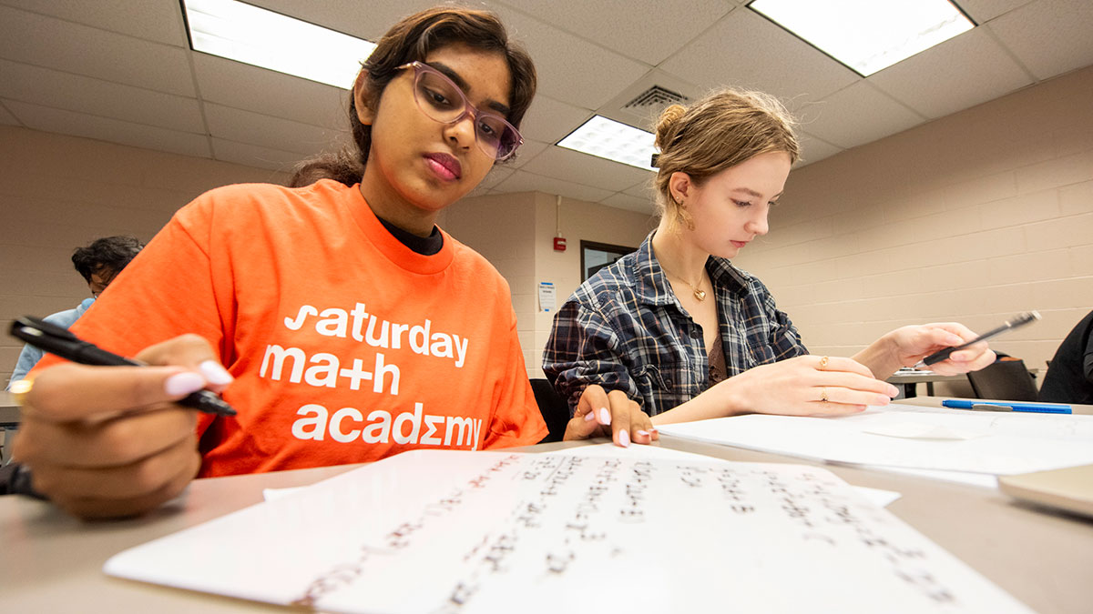 students studying in the Saturday Math Academy