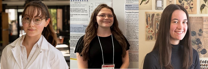headshots of three life sciences students