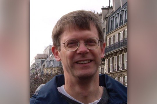 Professor posing for camera