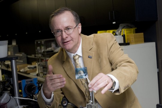 Professor posing for camera