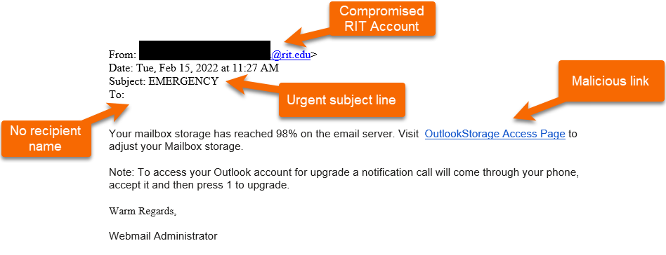 Emergency Email Phishing Attempt