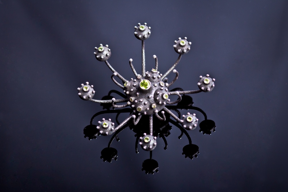 a star shaped brooch with tendrils.