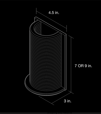 technical drawing of split vase