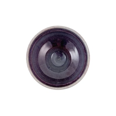 Top view of Yunomi cup with a deep purple glaze interior