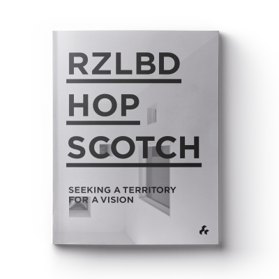 Greyscale Book Cover of RZLBD Hop Scotch