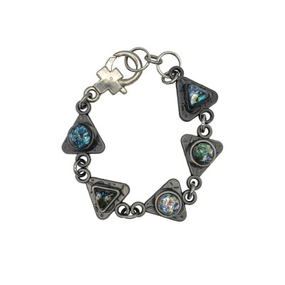 chunky s bevel bracelet with lobster claw clasp