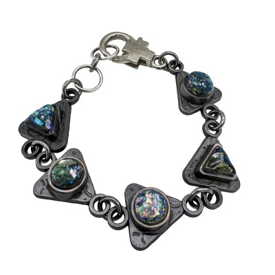 chunky s bevel bracelet with lobster claw clasp