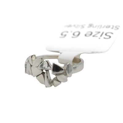 a sterling silver ring made with fragments of silver