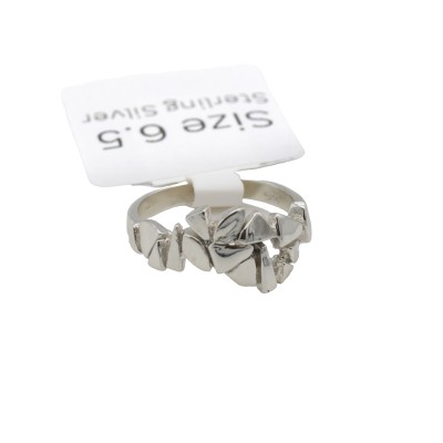 a sterling silver ring made with fragments of silver