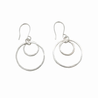 sterling silver earrings that are double layer loops