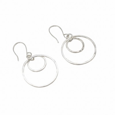sterling silver earrings that are double layer loops