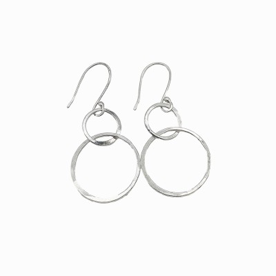 sterling silver double stacked loop earrings