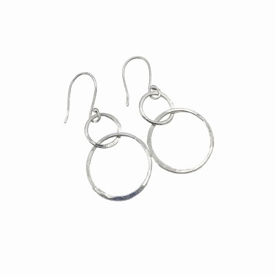 sterling silver double stacked loop earrings