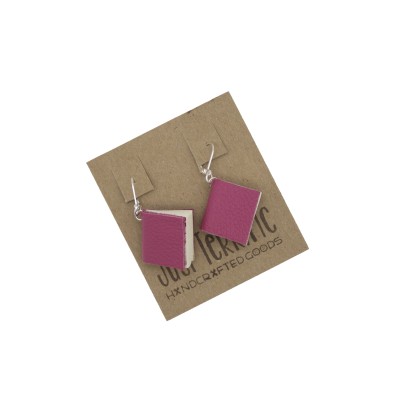 pink book earrings