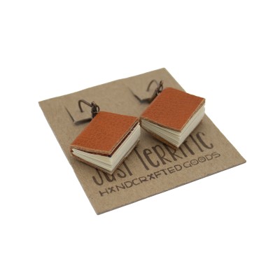 brick color book earrings