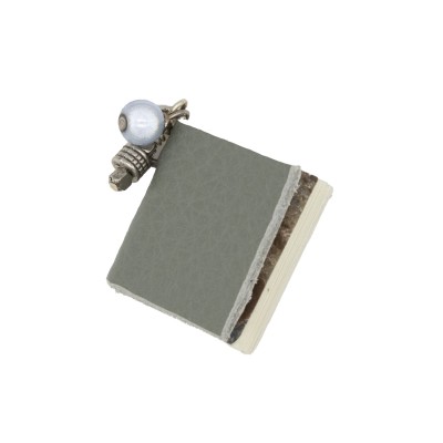 short chain slate blue book pendant